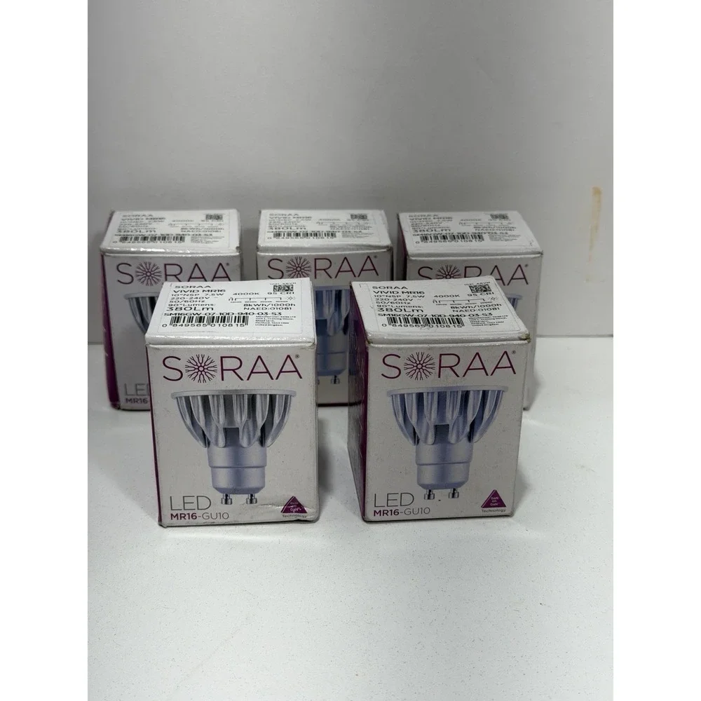 Soraa Vivid MR16-GU10 LED Bulb - Silver SM16GW-07-10D 940-03 S3 4000k Lot Of 5
